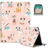 Lalumix for iPad (A16) 11Th/10Th Generation Case 2025/2022,for iPad A16 Case 11th/10Th Generation 360 Degree Rotating 4 Viewing Angles,Pencil Holder,Hand Strap,Pocket,Auto Wake/Sleep, Pink Dogs Puppy