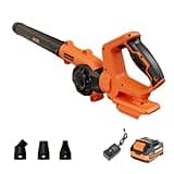 COMOWARE Leaf Blower Cordless, 210 CFM & 3 Speed Levels, Electric Cordless Leaf Blower with 4.0Ah Battery, 270° Adjustable Handle, 3 Nozzles, Blowers for Lawn Care, Yard, Blowing Leaves, Dust, Snow