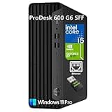 HP ProDesk 600 G6 SFF Desktop - Intel i5-10400F 6-Core, 16GB DDR4 RAM, 256GB PCIe SSD, GeForce GT 610, Windows 11 Pro, USB-C, Dual Monitor, Business PC with Keyboard, Mouse & WiFi Adapter