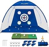 FILORI Golf Practice Net 10x7FT - Golf Hitting Net with Tri-Turf Mat, 8 Balls, Tee & Carry Bag, Indoor/Outdoor Backyard Training for Driving Chipping Swing, Ideal Gifts