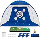 FILORI Golf Practice Net 10x7FT - Golf Hitting Net with Tri-Turf Mat, 8 Balls, Tee & Carry Bag, Indoor/Outdoor Backyard Training for Driving Chipping Swing, Ideal Gifts