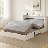 EGOHOME Tri-Fold Memory Foam Mattress, 6 inch Queen Folding Mattress with Collapsible and Washable Cover, Travel and Guest Mat, 80"×60"×6", Grey