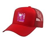 Purple Ribbon Warrior Lupus Trucker Hat with Adjustable Mesh Back, Red