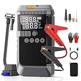 Jump Starter with Air Compressor, Battery Jumper Starter Portable,12V Jump Box with 160PSI Tire Inflator for Car Battery, LED Display for All Gas & 12L Diesel Engines, LED Light, Jumper Cables