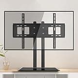 TV Bracket, Table Top TV Stand, Thicker Plate TV Stand Mount, Side Anti-Release Baffle Design, Tabletop TV Base with Tempered Glass Base, Fits 40-70 Inch TVs TV Mount TV Stand