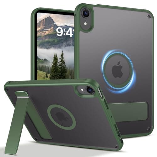 Telaso for iPad mini 7 A17 Pro 2024/iPad Mini 6 2021 Case, iPad mini 7th/6th Gen Magnetic Case with Invisible Portrait/Landscape Stand Translucent Matte Back Soft TPU Bumper Protective Cover, Green