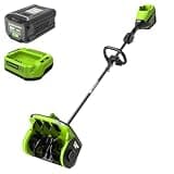 Greenworks 80V 12" Brushless Snow Shovel, with LED Light, Directional Vane Control, 2.5Ah Battery and Fast Charger