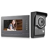 AMOCAM Video Intercom System, Wired 7 Inches Monitor Video doorphone Doorbell System,Video Door Phone HD Camera Kits Support Unlock, Monitoring, Dual-Way Intercom for Villa House Office Apartment