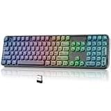 MOFII Tri-Mode Wireless Keyboard, Transparent Full-Size with RGB Backlit, Bluetooth 5.0/2.4G USB/Wired Gaming Keyboard for Windows Mac PC Laptop, Black – Office & Gamers
