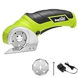 SnapFresh Cordless Electric Scissors, 4V Electric Mini Box Cutter, Carpet & Cardboard Cutter Tool with a Replacement Blade/Charger, Rotary Cutter for Cardboard Packages Leather Plastic (Green)
