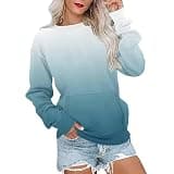 Zzalalana Women's Gradient Sweatshirt Long Sleeve Pullover Tops with Pocket