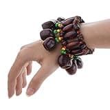 Natural Fruit Shell Hand Bells, 1 Pc Percussion Wrist Shaker With Adjustable Design, Authentic Sound Healing Instrument For Yoga, Meditation, And Spiritual Drumming Accompaniment (C)