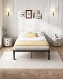 FAVSH Full Bed Frame, Metal Platform Bed Frame Full Size with Underbed Storage & Slats Support,Noise Free,Easy Assembly,No Box Spring Required,Black
