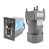 Pattosaey Adjustable Variable Gear Reducer Motor 60W 110V AC Gear Motor with Speed Controller Electric Reduction Motor, 135rpm 1:10 (10K) Reduction Ratio