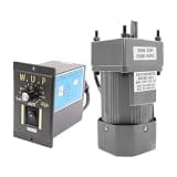 Pattosaey Adjustable Variable Gear Reducer Motor 60W 110V AC Gear Motor with Speed Controller Electric Reduction Motor, 135rpm 1:10 (10K) Reduction Ratio