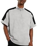 Opomelo Mens Cage Jacket Weather-Oversized Resistant Windbreaker Lightweight Short Sleeve Waterproof Polo Pullover with Pocket for Workout Gray XL