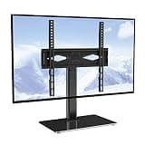 VEVOR Universal TV Mount for 32-55 inch TVs, Height Adjustable Swivel Stand with Tempered Glass Base for Bedroom, Living Room
