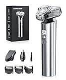 Electric Razor for Men๏ผ10,000RPM High-Speed Motor, ๐๐ฉ๐ ๐ซ๐๐๐๐ ๐๐ฎ๐ซ๐ฏ๐๐ ๐๐๐ณ๐จ๐ซ ๐
๐จ๐ข๐ฅ๏ผIPX8 Waterproof, USB Fast Charging, Quick Charge & Travel Lock๏ผGifts for Father's Day