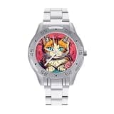 NTVOWPZO Three-Hand Analog Stainless Steel Watches for Men Easy Reader