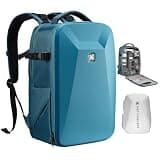 K&F CONCEPT Camera Backpack,Hardshell Photography DSLR Camera Bag with 15-15.6 Inch Laptop Compartment Hard Shell Camera Case Compatible with Canon/Nikon/Sony/DJI Mavic Drone