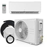 9000 Btu Mini Split AC Heating System, Wifi Enabled Mini Split Air Conditioner with 18.5 SEER2 Inverter, Heat Pump, 208-230V for Rooms Up to 450 Sq. Ft, White