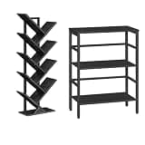 HOOBRO Tree Bookshelf and 3 Tier Bookshelf Bundle, 9-Tier Bookcase Wooden Shelves, Open Display Shelf for Living Room, Bedroom, BB08SJ01G1-BB86CJ01G1