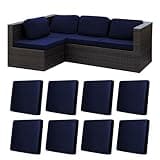 8Pcs Stretch Patio Cushion Covers,Outdoor Couch Covers Replacement,Outdoor Couch & Sofa Slipcovers,for Patio Furniture Cushion Covers,Washable Reusable urniture Protector (Navy Blue,Cover Only)