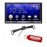 Sony XAV-AX3200 6.95" CarPlay Android Auto Media Receiver with WebLink Cast, Extra BASS, Backup Camera Bundle
