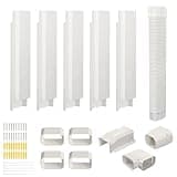 SUREPHON 4" 10Ft Mini Split Line Set Cover, Plastic Line Kit for Outside Units, Mini Split Air Conditioner, Central AC and Heat Pump