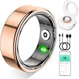J-BRAUV Smart Ring for Women & Men, IP68 Waterproof Fitness Tracker Ring with Heart Rate, Blood Oxygen & Sleep Monitor, Health Tracker Ring Compatible with iOS & Android, No Subscription Fee (#9)