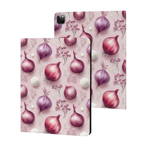 Compatible with iPad Pro 12.9 Case 6th/5th/4th/3rd Generation (2022/2021/2020/2018), Slim Flower Onion Print Case Compatible with iPad Pro Cover 12.9 Inch with Stand Auto Wake/Sleep