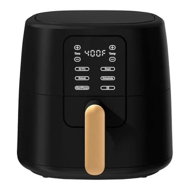 6 Qt Air Fryer with Touchscreen – Large Digital Air Fryer for Family Meals, Fast Crispy Cooking, Easy Clean Nonstick Basket, Modern Kitchen Design (Black)