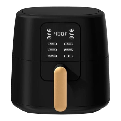 6 Qt Air Fryer with Touchscreen – Large Digital Air Fryer for Family Meals, Fast Crispy Cooking, Easy Clean Nonstick Basket, Modern Kitchen Design (Black)