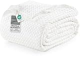 Utopia Bedding 100% Cotton Waffle Weave Blanket King Size for Bed - Lightweight, Breathable Summer Blankets Soft and Cozy, Gifts for Fathers Day Home Room Decor (White, 90x108 Inch)