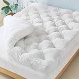 5 Inch Queen Mattress Topper Viscose Derived from Bamboo,Extra Thick Pillow Top Mattress Pad Queen Size,Gel Memory Foam Fillings for Pain Relief,Cooling for Hot Sleepers,White