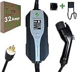 Primecom.Tech Level 2 Electric Vehicle (EV) Charger Amperage Adjustable (10Amp - 16Amp - 20Amp - 24Amp - 32Amp) 50Ft Cable EVSE Plug-in Hybrid (6-20P)
