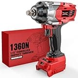 DIYtoolifz Cordless Impact Wrench 1/2” Compatible with Milwaukee 18v Battery(Bare Tool), 1000FT-LBS High Torque Impact Driver, Electric Impact Gun with LED Light, Variable Speeds, 4-Speed Control
