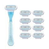 1 Handle + 4/8/12/16 Blade Women Razor Blades Face/Leg/Armpit/Bikini Beauty Hair Removal Shaving,Compatible For Venus Shaver(1 and 8 Blade)