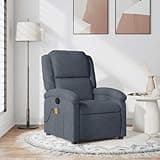 KHNLGFR Dark Gray Velvet Massage Recliner Chair with 135 Degree Tilt, 6 Vibration Massage Points, Manual Reclining Handle, Side Pocket, Wood and Metal Frame