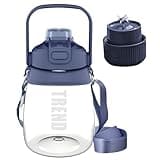 Portable Blender with Dual Lids, 1100 ml Large Capacity Juicer, Multi-functional Type-C Charging Electric Juice Cup for Travel, Fitness and Camping, Includes Straw and Adjustable Shoulder Strap