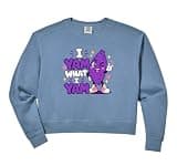 Womens I Yam What I Yam Ube Pun Purple Yam Dad Joke Comfort Colors Crop Sweatshirt