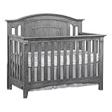 Pemberly Row Modern Wood 4 in 1 Convertible Crib in Graphite Gray Finish, Nursery Furniture for Infant and Toddler Sleeping, Converts to Multiple Bed Configurations for Growing Children