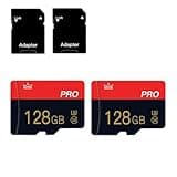 2 Pack Micro Memory Card 128GB Class 10 with Adapter High Speed Memory Card for Tablet, Drone