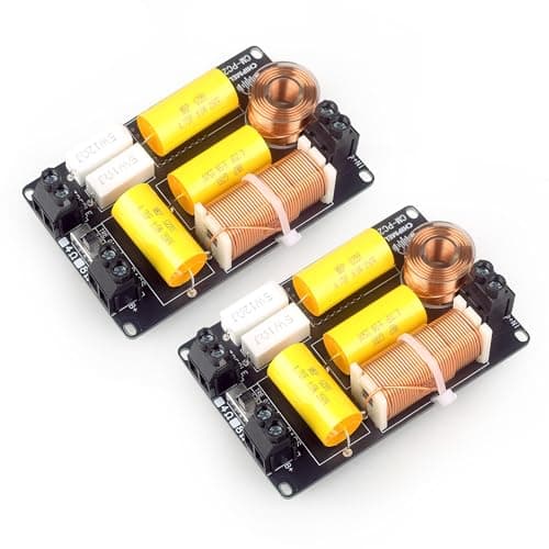 2 Way Speaker Crossover 2800Hz, 150W Passive Audio Crossover Board, 12dB Bass / 18dB Treble, 8Ω Compatible, DIY Speaker Crossover with Copper Coil & Film Capacitors
