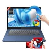 Lenovo Chromebook 14" Touchscreen Slim 3 Laptop for Business and Students – MediaTek Kompanio 520 4GB RAM, 64GB eMMC+128GB Card, WiFi 6, Chrome OS, Abyss Blue