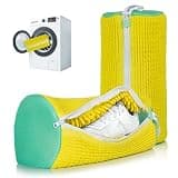 ADEHMDA 2Pcs Shoe Washing Machine Bag, Sneaker Laundry Bag for Washing Machine, Extra Long and Thick Microfibre Fluff, Reusable for Washer and Dryer (2pcs, Bright yellow Green)