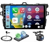 9 Inch Android Car Stereo for Toyota Corolla 2007-2013, Wireless CarPlay Android Auto, 4GB+64GB GPS Navigation Radio, WiFi IPS HD Touch Screen, Bluetooth FM SWC, 1080P Backup Camera