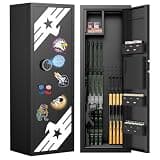 10-12 Large Unassembled Gun Safe, Biometric Fingerprint Gun Safe for Rifles and Shotguns with Lockable Inner Cabinet & Removable Adjustable Pegboard, Rifle Safe with Metal Storage Box