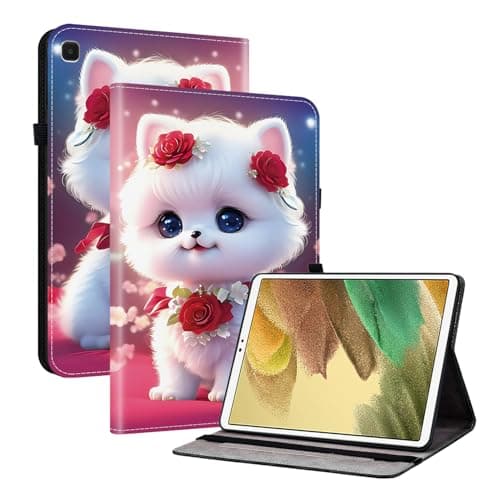 Case for Samsung Galaxy Tab A7 Lite, SM-T220, SM-T225, 8.7", Premium Leather Flip Cover with Card Slots, Pen Holder, Adjustable Stand, Multiple Decorative Patterns,PSJ-S