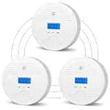 10-Year Sealed Battery Wireless Linked Home Safety Device, Whole-House Protection Network, Maintenance-Free Design, Multi-Room Connection, LED Status Indicator(3Pack